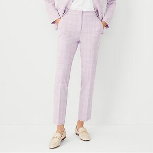 Ann Taylor CURVY The High Rise Ankle Pant in Plaid Purple